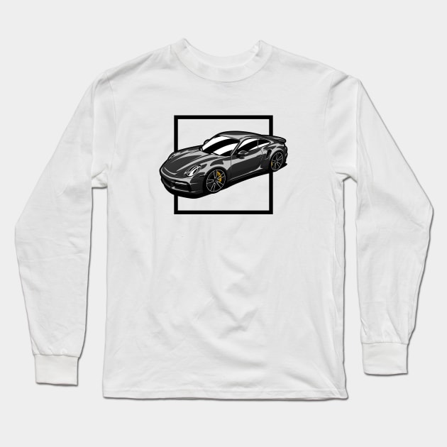 Black 911 Turbo S Long Sleeve T-Shirt by KaroCars